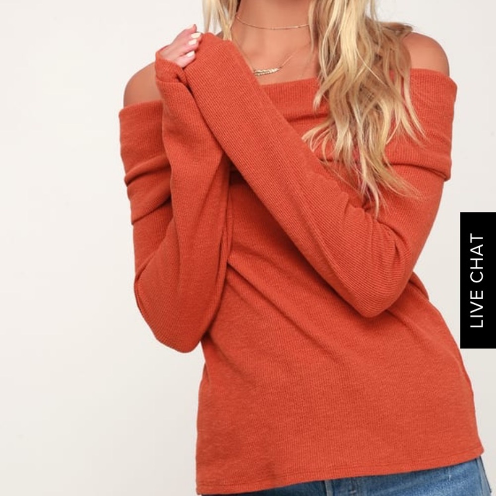 Orange off shoulder sweater